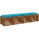  Jastučići za sjedalo od 4 dijela VUGHT 4 kom. 100% poliester Tirkizna | shoptok.hr