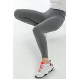 Dewberry 80927 High Waist Ribbed Interlock Womens Tights-GREY Cene
