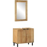  2-dijelni set kupaonskog namještaja smeđe puno drvo Mango | shoptok.hr