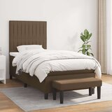  Box spring postelja z vzmetnico temno rjava 100x200 cm blago, (20900682) Cene
