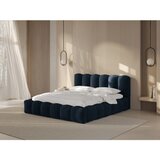 Micadoni Tamno plavi tapecirani bračni krevet s prostorom za odlaganje s podnicom 160x200 cm Lupine – | shoptok.hr