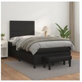 vidaXL Box spring postelja z vzmetnico črna 120x200 cm umetn Cene