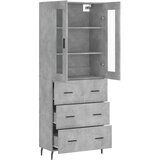  Visoka komoda siva betona 69,5x34x180 cm od konstruiranog drva Slike