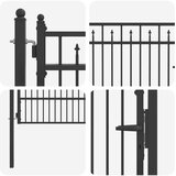  Ogradna vrata BAARLO 100 x 175 cm Metal Crna Može se zaključati | shoptok.hr