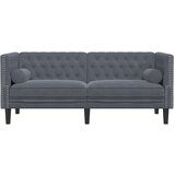  Kavč Temno siva 174 x 74,5 x 70,5 cm Žamet, (5000138253) | Shoptok.si