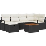 vidaXL set vrtnih sofa s jastučićima crni poli ratan, dvosed vrtna sofa s pohranom i jastučićima crni poli ratan | shoptok.hr