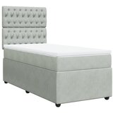 vidaXL Box spring postelja z vzmetnico svetlo siva 80x200 cm žamet, (21304571) | Shoptok.si