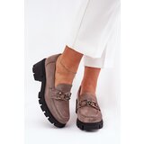VINCEZA Eco Suede Women's Lace-Up Shoes With Decoration Ciemnobeżowe 39921 | Shoptok.si