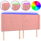 Maison Chic led posteljno vzglavje - vzglavna omarica - nočna omarica roza 183x16x118/128 cm žamet, (21707317) Cene