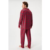 MEN-A Dolga flanelasta pižama Festive Red | Shoptok.si