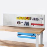 RAU Stena z luknjami za delovne mize, svetlo siva RAL 7035, ŠxV 1500 x 450 mm | Shoptok.si