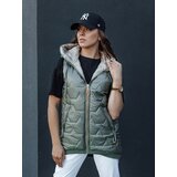 DStreet Women's quilted vest with hood GLITZY green Cene