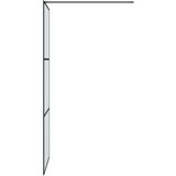 Pregrada za tuš crna 80 x 195 cm s mutnim staklom ESG | shoptok.hr