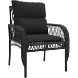  4-dijelni set vrtnih sofa od poliratana s jastucima crni | shoptok.hr