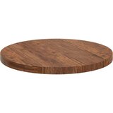 vidaXL Nepremična površina Temno rjava Ø 70 x 4 cm Trda hrastovina | Shoptok.si