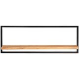  Zidne police 2 kom 100 x 24 x 35 cm masivni bagrem i čelik | shoptok.hr