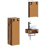  Set ormarića za kupaonicu 4 pcs Staro drvo 40 x 10,5 x 60,5 cm | shoptok.hr