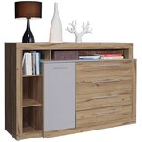 Time Široka Komoda Kasura, Barva Hrasta, Siva | Shoptok.si