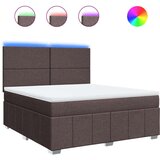 Boxspring - Krevet s oprugama i madracem tamnosmeđi 180x200 cm tkanina - Tamno smeđa 180 x 200 cm Gladak dizajn | shoptok.hr
