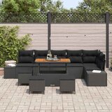  Sjedeća garnitura za vrt 10 kom. Crna poliratan 319 x 154 x 85 cm | shoptok.hr