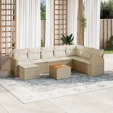vidaXL 9-dijelni set vrtnih sofa s jastucima bež od poliratana | shoptok.hr