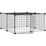  Kavez za ljubimce s 12 panela i vratima crni 35 x 35 cm čelični | shoptok.hr