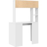 vidaXL Miza s polico Bela 91 x 50 x 149 cm Konstruiran les | Shoptok.si