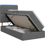  LED krevet za pohranu s madracem Tamnosiva 90 x 190 cm Tkanina | shoptok.hr
