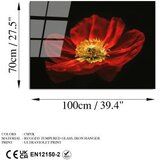 WALLXPERT dekorativna slika od kaljenog stakla cvetan cvet crvenog maka (uv 204) 70 x 100cm | ePonuda.com