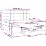  s oprugama i madracem tamnoplavi 200x200 cm baršunasti | shoptok.hr