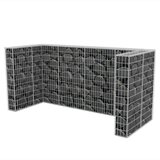  Gabionska ograda za tri kante za otpad od čelika 250x100x120 cm | shoptok.hr