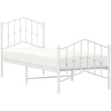  Metalni okvir kreveta s uzglavljem i podnožjem bijeli 75x190 cm | Eponuda.ba