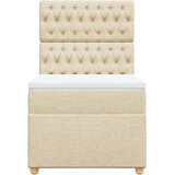  Krevet s oprugama i madracem krem 90 x 200 cm od tkanine | shoptok.hr
