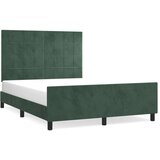  Za krevet s uzglavljem tamnozeleni 140x200 cm baršunasti | shoptok.hr