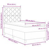 vidaXL Krevet s podnicom s madracem i LED tamno sivi 90x200 cm tkanina | shoptok.hr