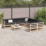  9-dijelni set vrtnih sofa s jastucima od masivne borovine | shoptok.hr