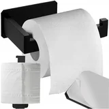 INOX samolepilno 3M stensko držalo za WC papir 14cm črno