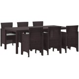  Vrtni set za objed 7 pcs Smeđa Polipropilen | shoptok.hr