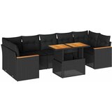  8-dijelni set vrtnih sofa od poliratana s jastucima crni bagrem | shoptok.hr