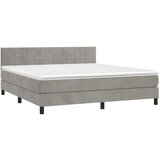  box spring s madracem LED svjetlosivi 180x200 cm baršun | shoptok.hr