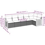  6-dijelni set vrtnih sofa s jastucima bež od poliratana | shoptok.hr