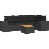  6-dijelni set vrtnih sofa s jastucima crni od poliratana | shoptok.hr