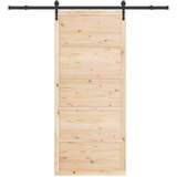vidaXL Drsna vrata Rjava 90 x 208 cm Trdna borovina | Shoptok.si