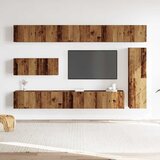  7-dijelni zidni set TV ormarić konstruirano drvo Smeđa | shoptok.hr