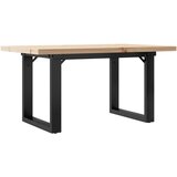  Stolić za kavu O-oblika 80x50x40,5 cm od borovine i čelik | shoptok.hr