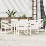  7-dijelni vrtni blagovaonski set bijeli od masivne borovine | shoptok.hr