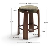 Kave Home Zelena/u tamnoj prirodnoj boji barska stolica od čvrste jeseni (visine sjedala 65 cm) Granite – | shoptok.hr