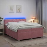  Krevet s box springom, madracem i LED-om Ružičasta 200 x 200 cm | shoptok.hr