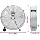  Bubnjasti ventilator s kotačem Srebrno 79 x 37 x 82 cm Aluminij | shoptok.hr
