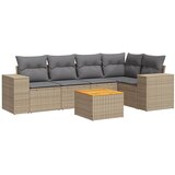 6-dijelni set vrtnih sofa s jastucima bež od poliratana | shoptok.hr